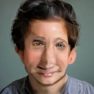 A headshot of a teenager with a relaxed, neutral face