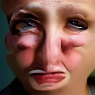 A close-up of a person's face showing clear disgust, nose wr