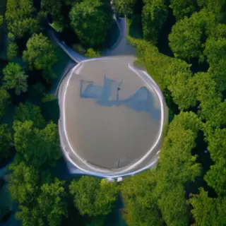An aerial bird's-eye view looking straight down at a traffic