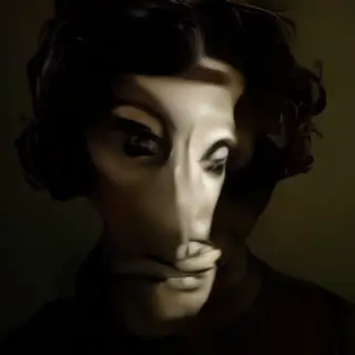 A portrait lit with classic Rembrandt lighting — triangle of