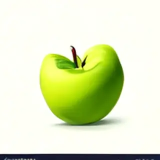 A ripe green apple on a seamless white background with soft 