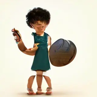 A child holding a basketball, both at correct relative sizes