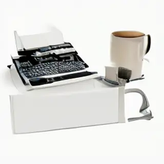A workspace desk with a brushed aluminum laptop, a leather-b
