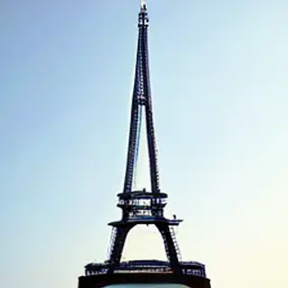 The Eiffel Tower in Paris on a clear day, architecturally ac
