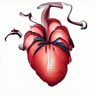 An anatomical illustration of the human heart showing four c