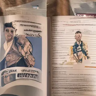 A magazine double-page spread with a left page containing a 