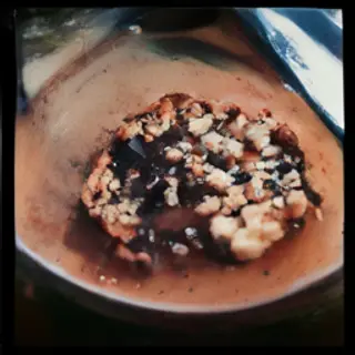 A food photograph shot from above at 35mm f/2.8 with natural