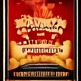 A movie night poster with a large popcorn image in the cente