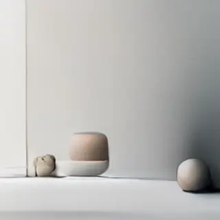 A still life painted in anxious minimalism — sparse composit