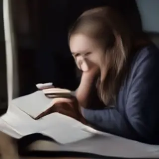 A woman writing in a notebook with a pen gripped correctly i