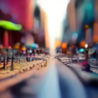 A tilt-shift photograph of a city street making real-life lo