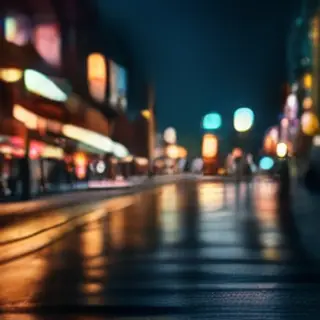 A street photograph with shallow depth of field as if shot a