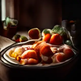 A food photograph shot from above at 35mm f/2.8 with natural