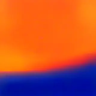 A sunset sky gradient on a flat surface from #FF6B35 (orange