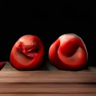 Exactly 3 red apples arranged on a wooden table