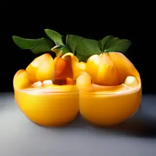 A fruit bowl containing exactly 3 bananas, 4 oranges, and 2 