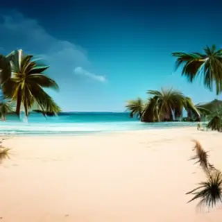 A tropical beach scene with no people
