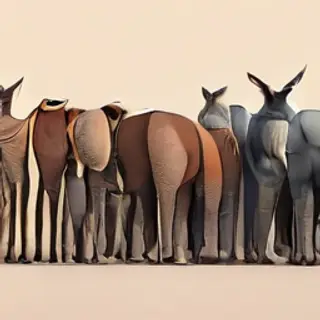 A group photo of an elephant, a horse, a dog, a cat, and a m