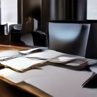 A workspace desk with a brushed aluminum laptop, a leather-b