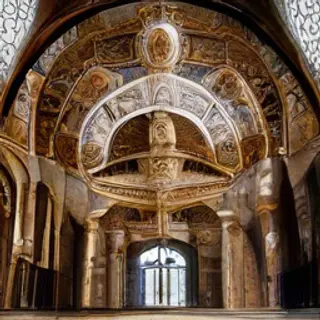The Hagia Sophia interior showing the massive central dome, 