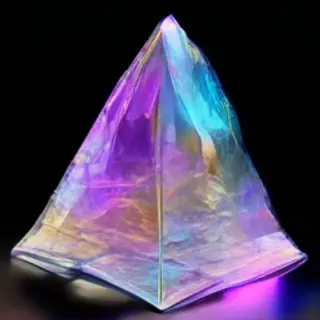 A specimen of bismuth crystal showing accurate iridescent ox