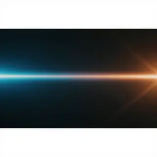 A cinematic frame with blue and orange anamorphic lens flare