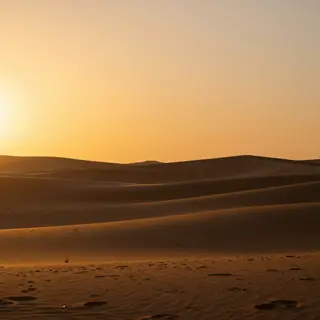 A landscape photograph bathed in golden hour light — long wa
