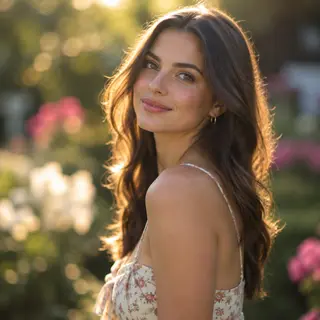 A portrait shot at 85mm f/1.4 with creamy bokeh background, 