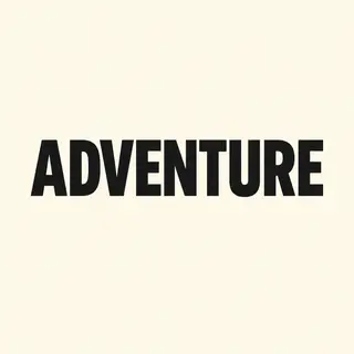The word 'ADVENTURE' in big bold letters centered on a plain