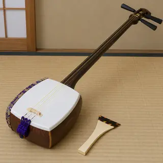 A traditional Japanese shamisen instrument with accurate thr