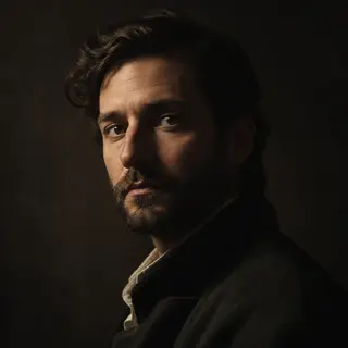 A portrait lit with classic Rembrandt lighting — triangle of