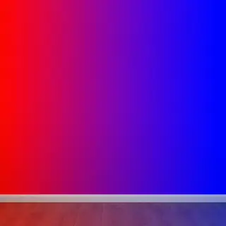 A smooth gradient on a wall going from #FF0000 (red) on the 