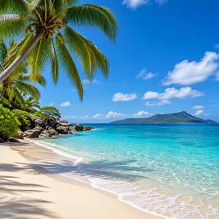 A tropical beach scene with no people