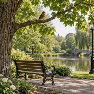 A bird perched on a branch, the branch extending from a tree