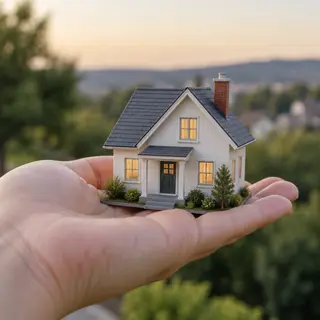 A miniature house sitting on the palm of someone's hand