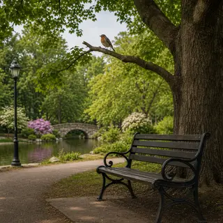 A bird perched on a branch, the branch extending from a tree