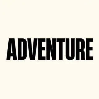 The word 'ADVENTURE' in big bold letters centered on a plain