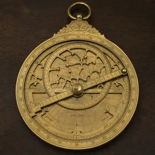 A medieval astrolabe with accurate rete, tympan, and engrave
