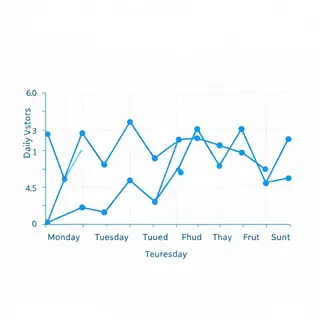 A simple line graph showing daily website visitors over one 