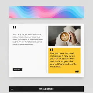 A newsletter layout with a banner image header, a two-column