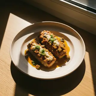 A food photograph shot from above at 35mm f/2.8 with natural