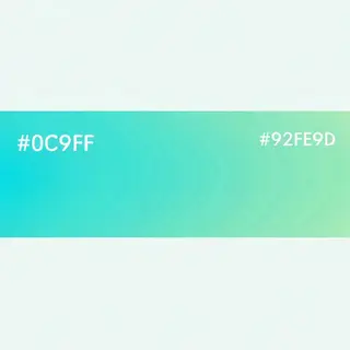 A horizontal banner with a gradient from #00C9FF (cyan) on t