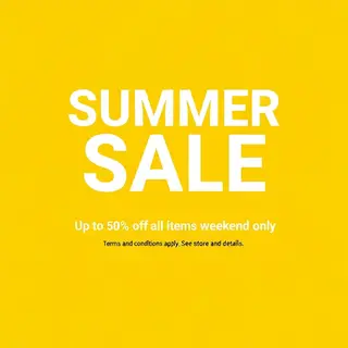 A poster with headline 'SUMMER SALE' in large bold text, bod