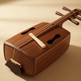 A traditional Japanese shamisen instrument with accurate thr