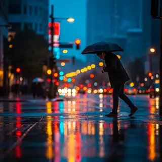 A street photograph with shallow depth of field as if shot a