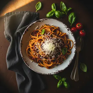 A food photograph shot from above at 35mm f/2.8 with natural