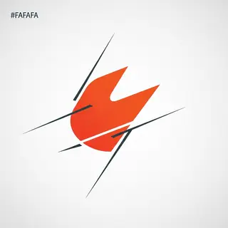 A graphic design composition with background #FAFAFA (near-w