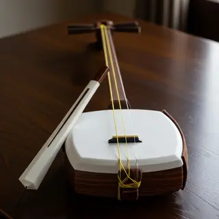 A traditional Japanese shamisen instrument with accurate thr