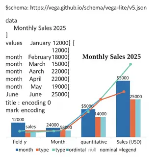 A bar chart showing monthly sales for January through June w