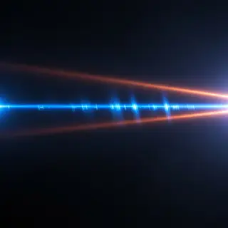 A cinematic frame with blue and orange anamorphic lens flare